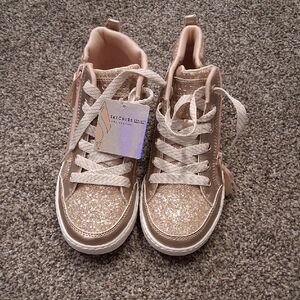 Skechers Kids Shimmering High-Top Sneakers - Gold